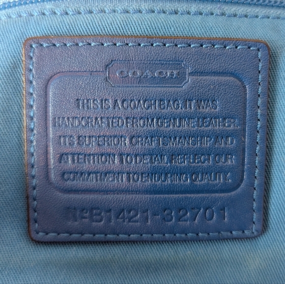 Coach Blue Large City Tote Bag With 2 Hang Tags - Picture 7 of 15